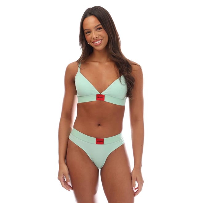 Red Logo Label Triangle Bra