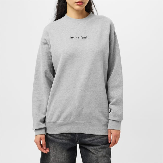 Crew Neck Lettering Relaxed Sweatshirt