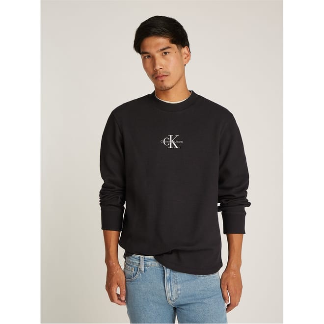 Waffle Long Sleeve Crew Neck T-Shirt