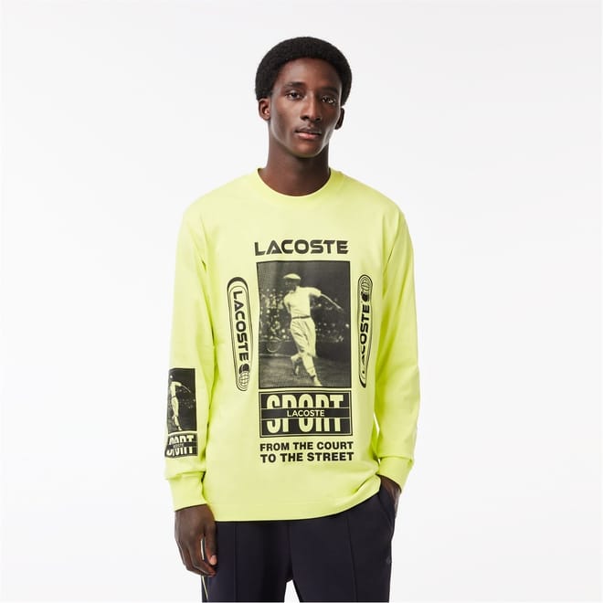 Regular Fit Lacoste Lettering Long Sleeve T-Shirt