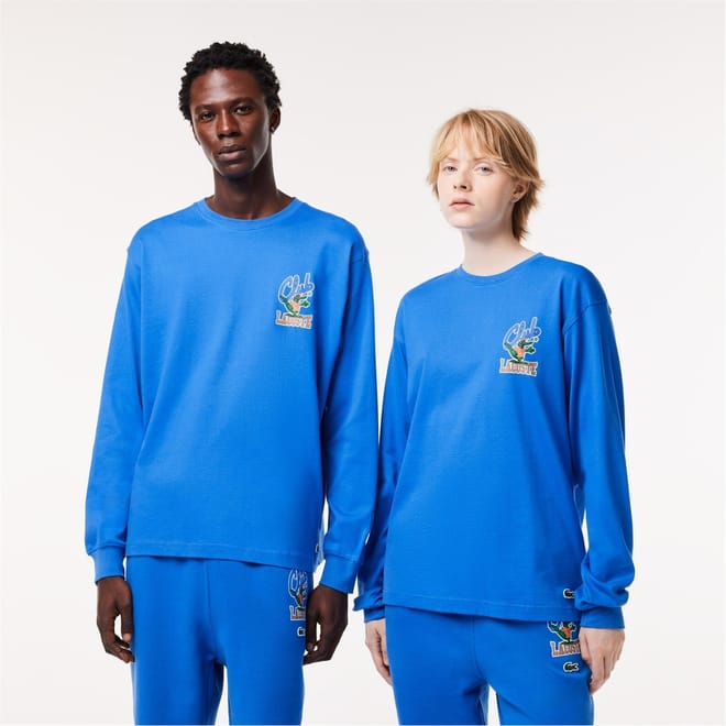 Crocodile Print Relaxed Fit Long Sleeve T-Shirt