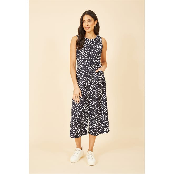  Blotch Print Culotte Jumpsuit