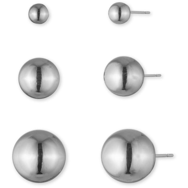 Metal Ball Earring Trio Set