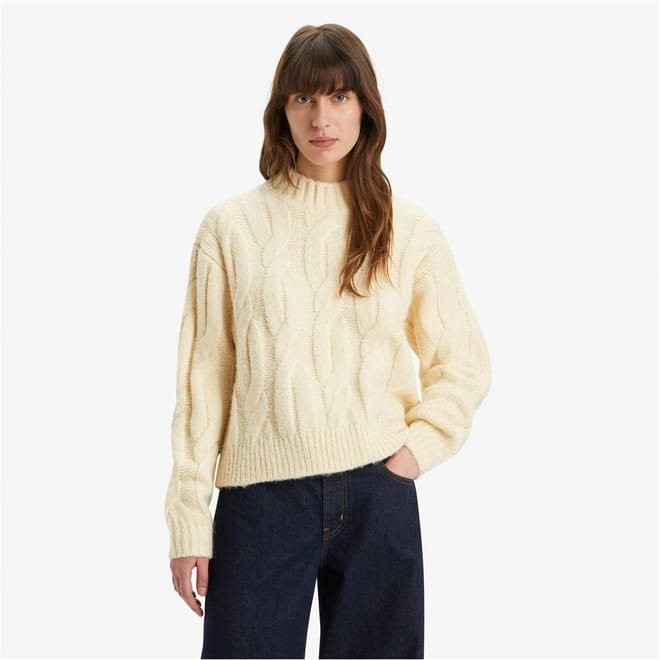 Isabel Cable Mock Neck Relaxed Fit Sweater