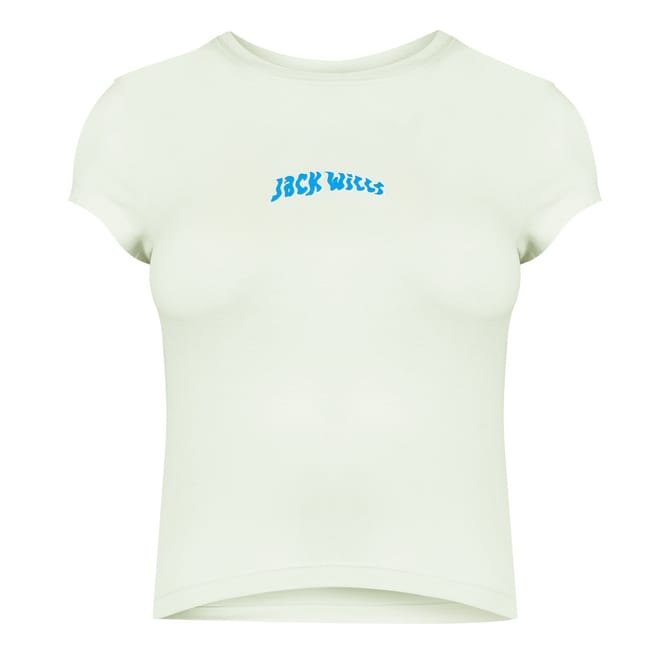 Cropped Slim Fit Lettering T-Shirt