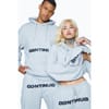 Boxy Fit Hooded Lettering Sweatshirt