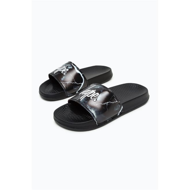 Smokey Graphic Print Flat Heel Slides