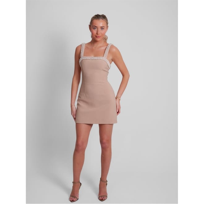 The Ultimate Muse Pearl Trim Mini Dress