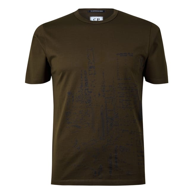 Geographic Print Regular Fit Crew Neck T-Shirt