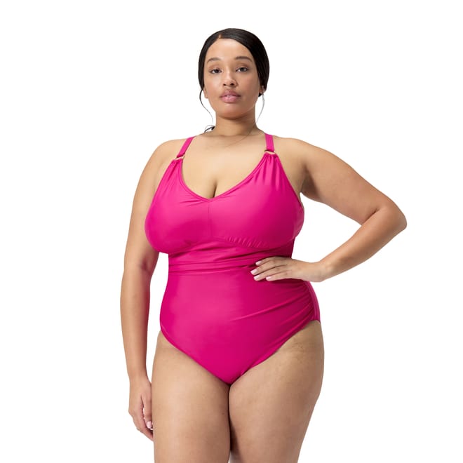 Shaping V-Neck Plus 1 Piece Swimsuit