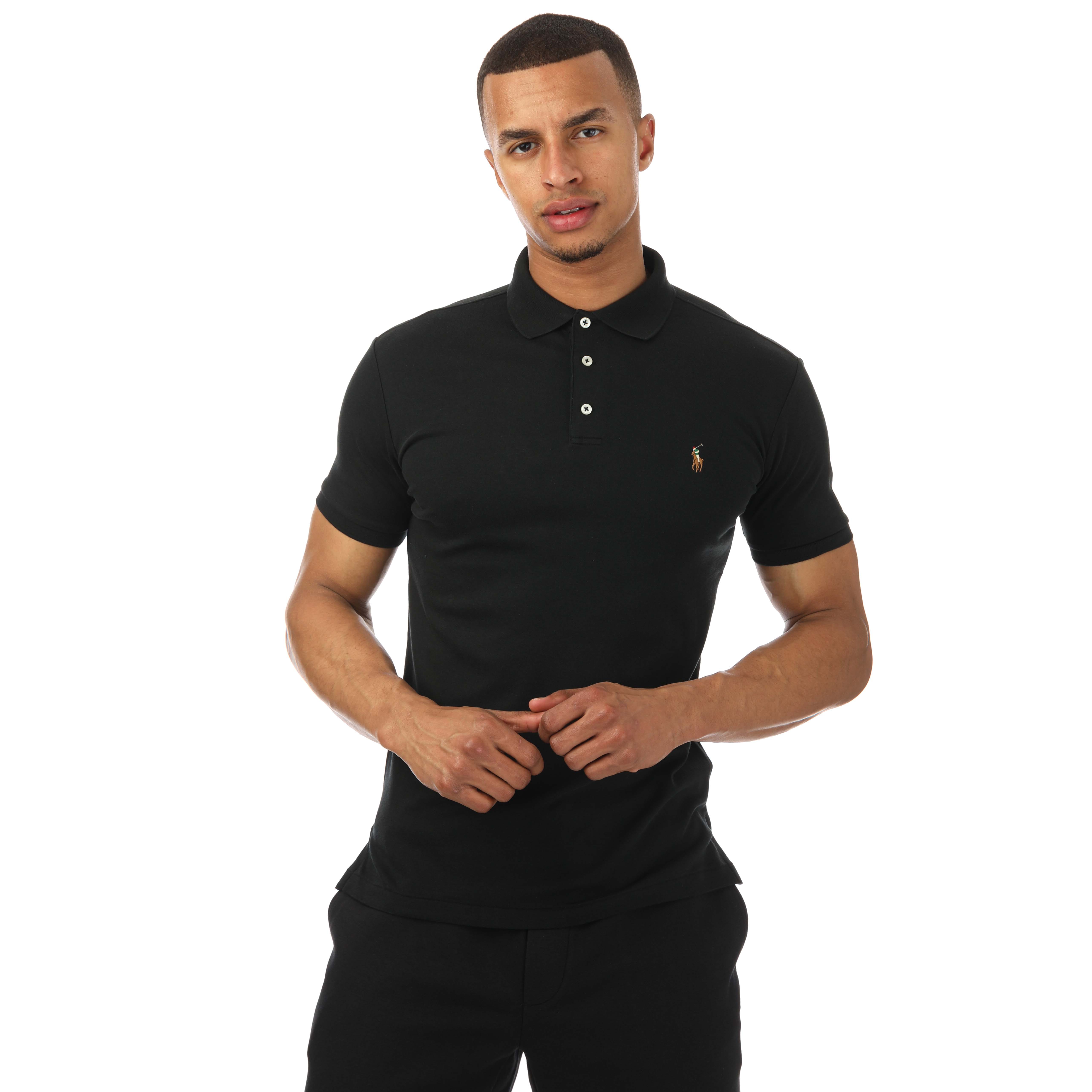 Men's Slim Fit Polo Shirt - Black - Size: 38/Regular