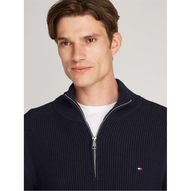Global Stripe Mock Neck Sweater