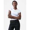 Cropped Crew Neck Lettering T-Shirt
