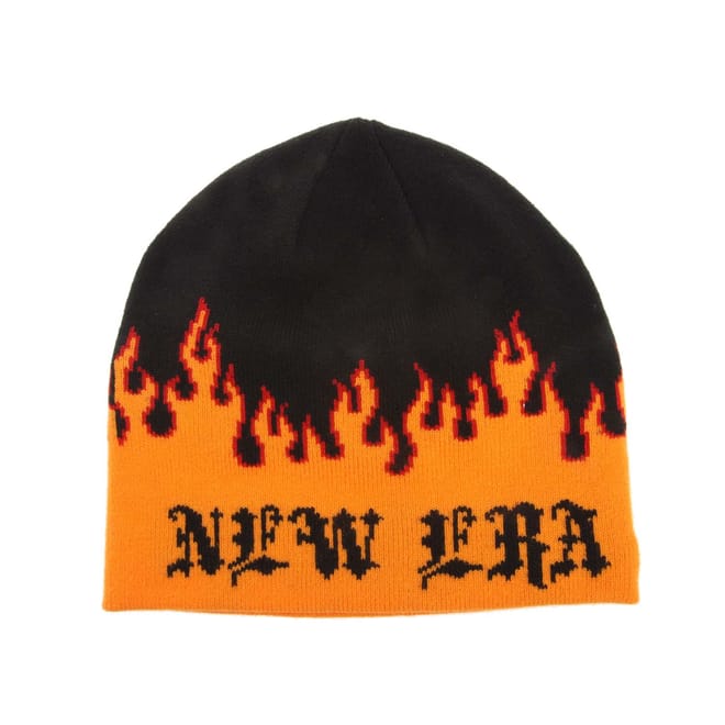 Flame Skull Knit Beanie