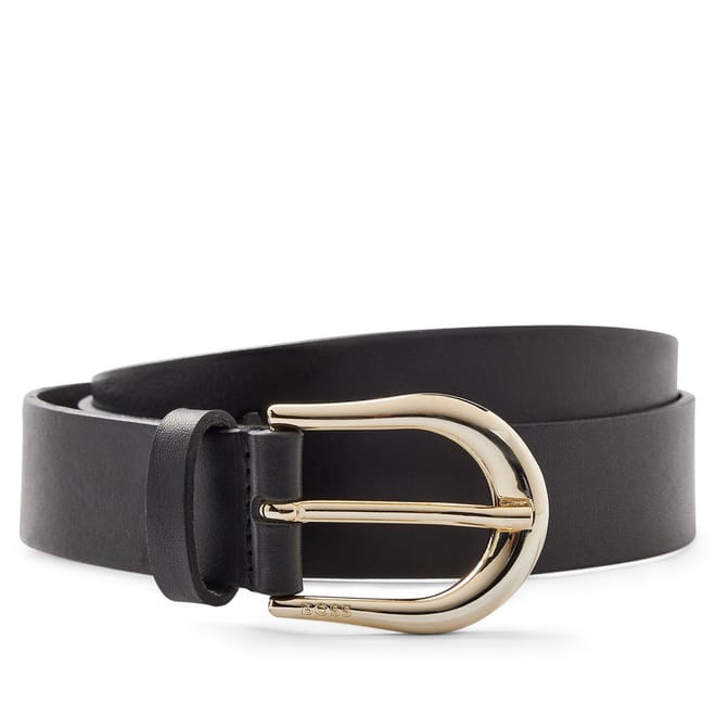 Rounded Buckle Leather Belt