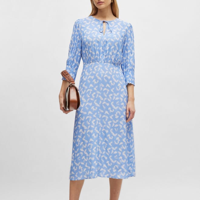 Daflori Tie-Neck Midi Dress