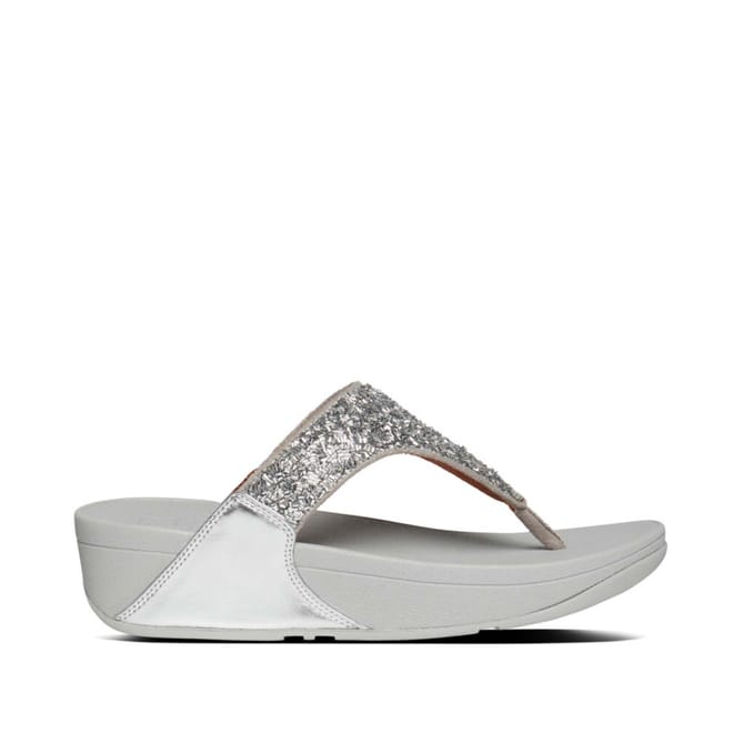 Lulu Shimmerfoil Toe-Thong Sandals