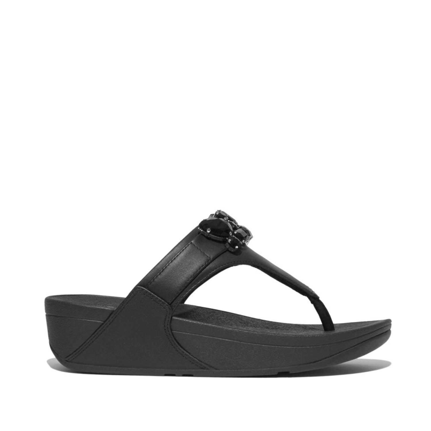 FitFlop Lulu Bejewelled Trim Toe Post サンダル Fitflop | Lulu Bejewelled Trim Toe-Post Sandals | White