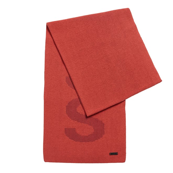 Mens Cotton-Blend Scarf with Logo Structure