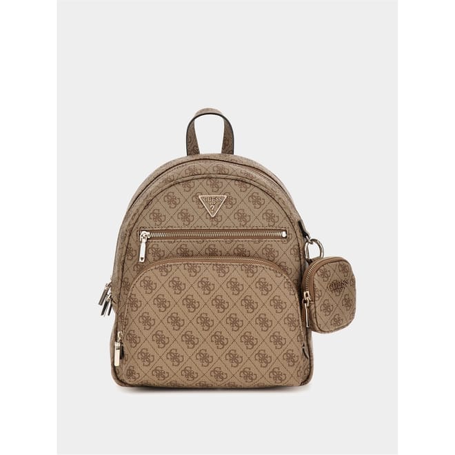 Monogram Print Backpack with Detachable Strap