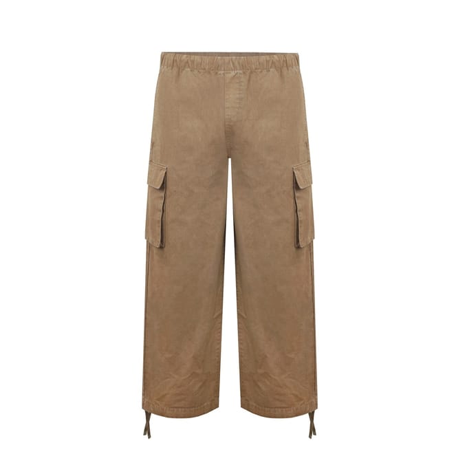 Wide Leg Cargo Joggers with Elastic Cuff