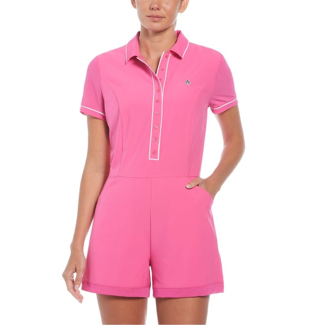 Collared Neck Short Sleeve Romper
