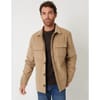 Cordline Shirt Collar Ribbed Jacket