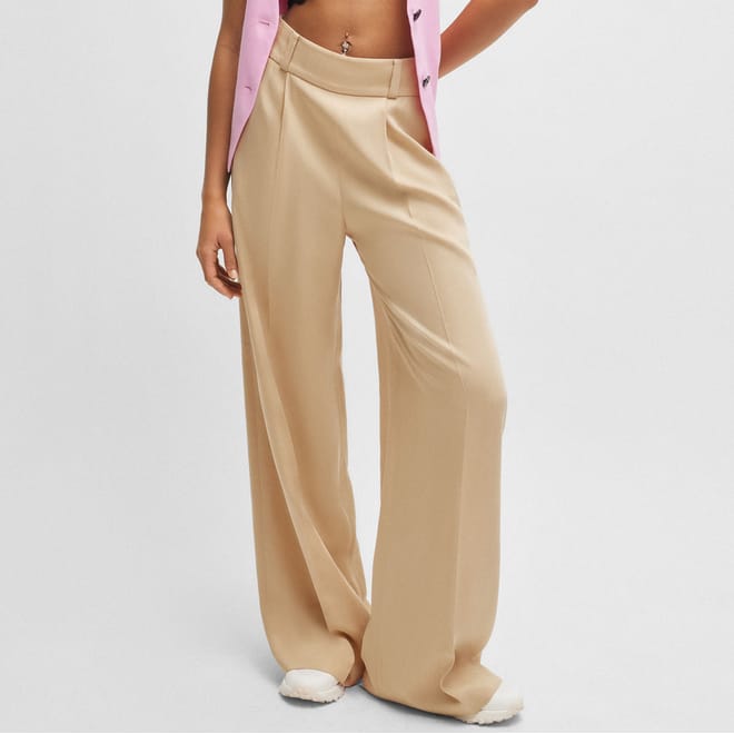 Haniana-2 Relaxed-Fit Wide-Leg Trousers