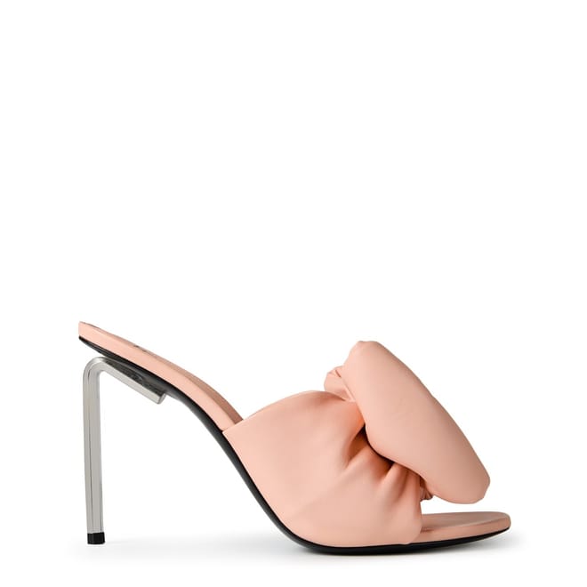 Open Toe Bow High Heel Mules