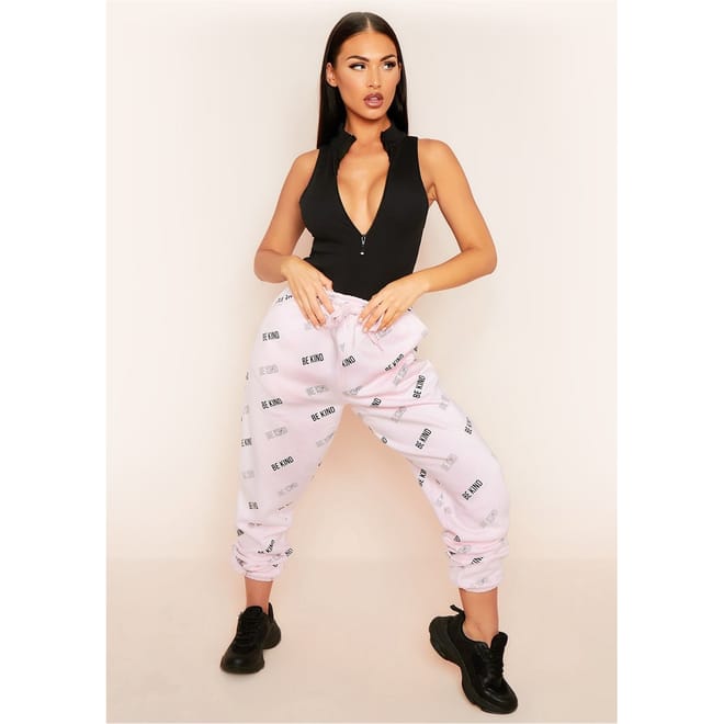 Kind Repetitive Text Oversized Joggers
