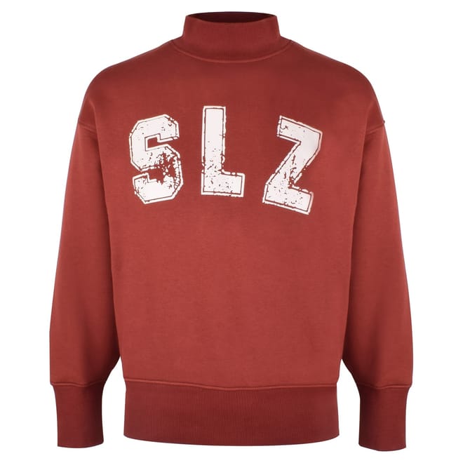 High Neck Lettering Relaxed Fit Sweatshirt