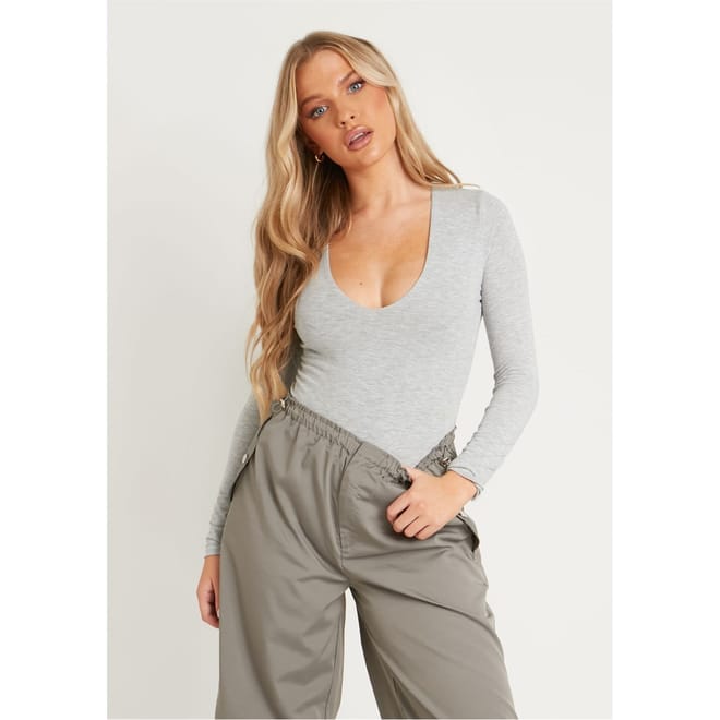 Sleeve Plunge Bodysuit