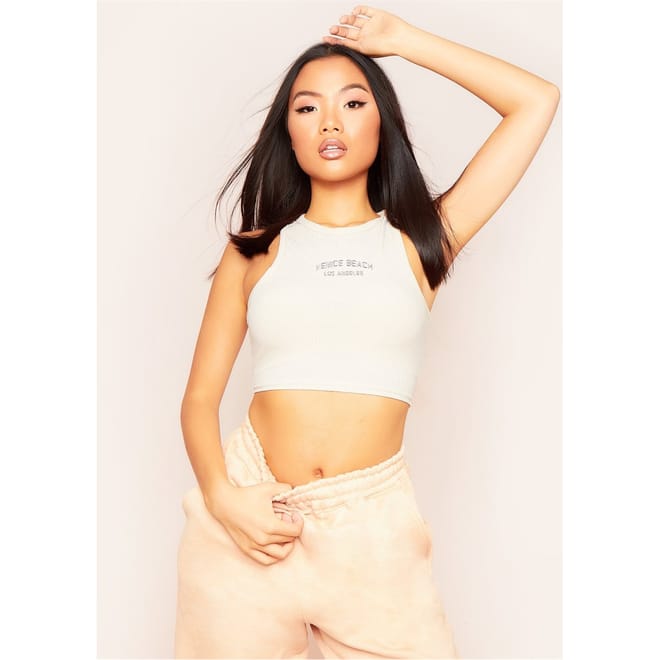 Beach Ribbed Racer Crop Top