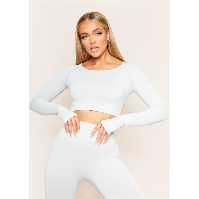 Sleeve Seamless Gym Crop Top