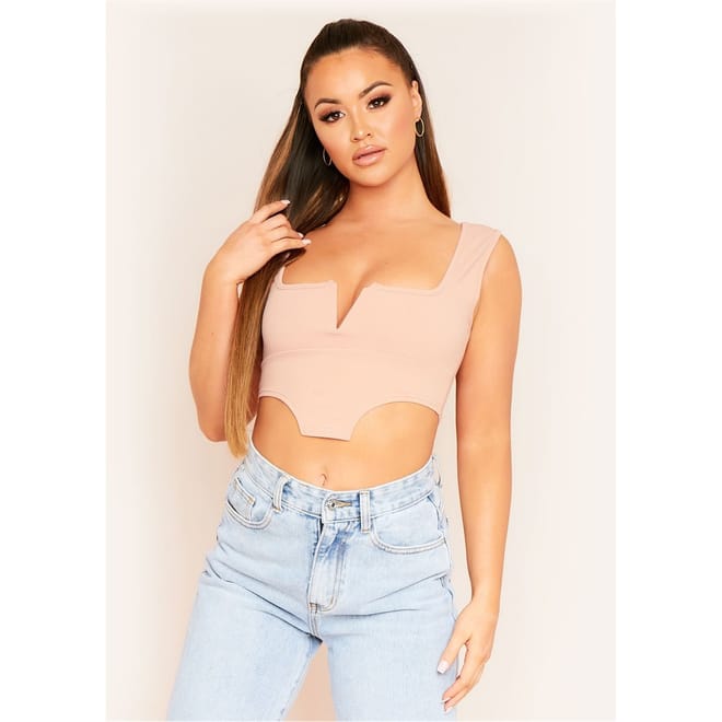 Bar Square Neck Corset Crop Top