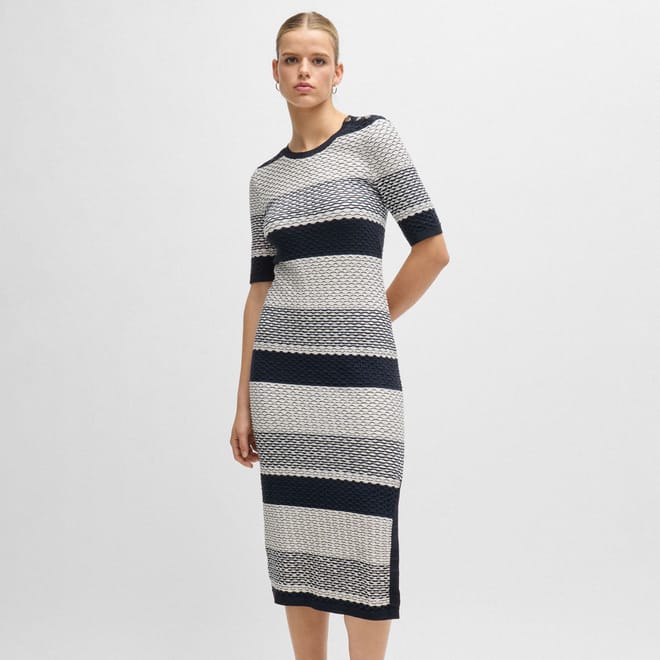 Etanah Structured-Stripe Dress