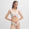 Red Logo Label Stretch Cotton Bralette