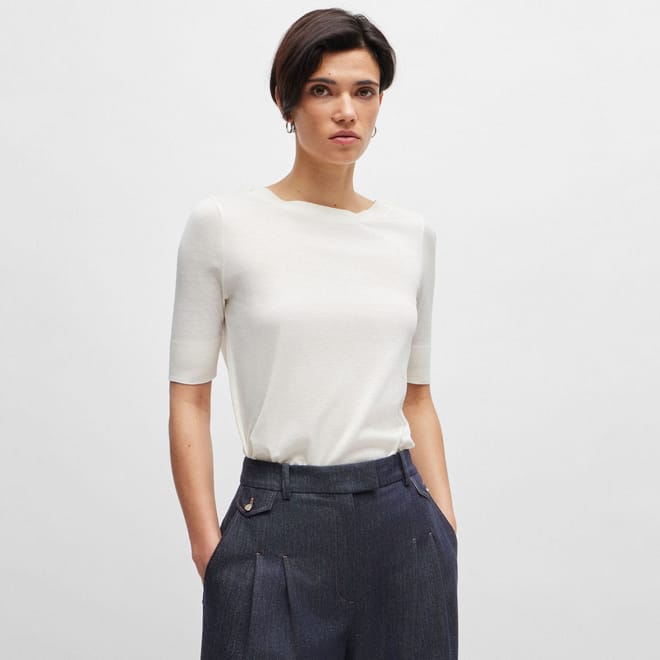 Eleanza Short Sleeve Silk Top