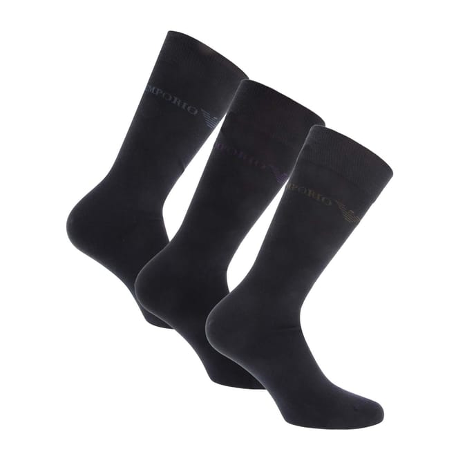 3 Pack of Jacquard Logo Socks