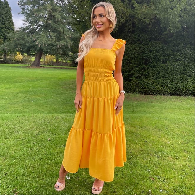 Strap Tiered Midi Dress