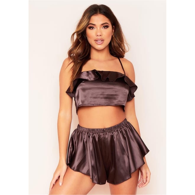 Frill Pyjama Crop Top