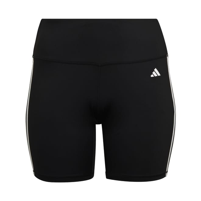 Womens Training Essentials 3 Stripes High Waisted Short Leggings (plus Size)