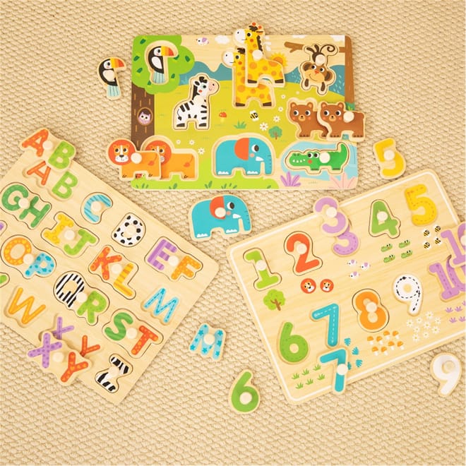3 X Wooden Safari Puzzle