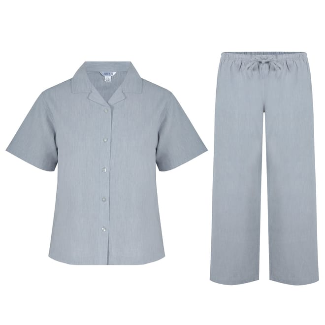 Notched Neck Short Sleeve Shirt Set