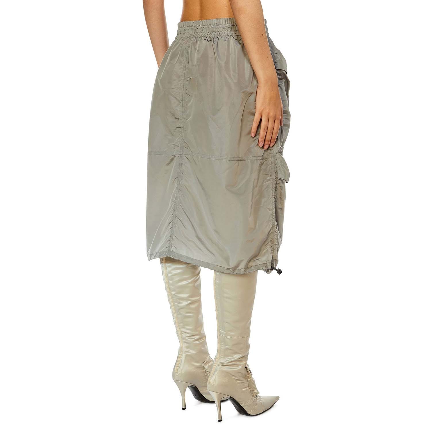 ★DIESEL★ O Windy Skirt Gray A128910AKAR9BX Grey Diesel O-Windy Cargo Midi Skirt - Get The Label