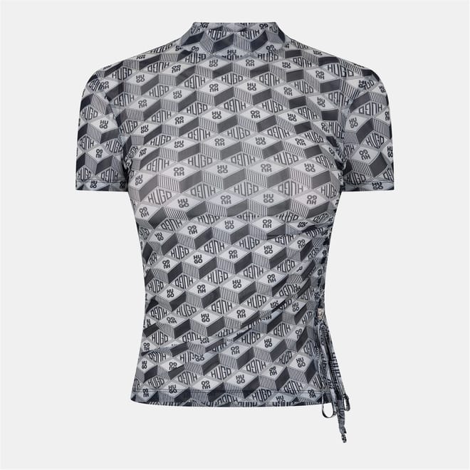 Mock Neck Slim Fit Lettering T-Shirt