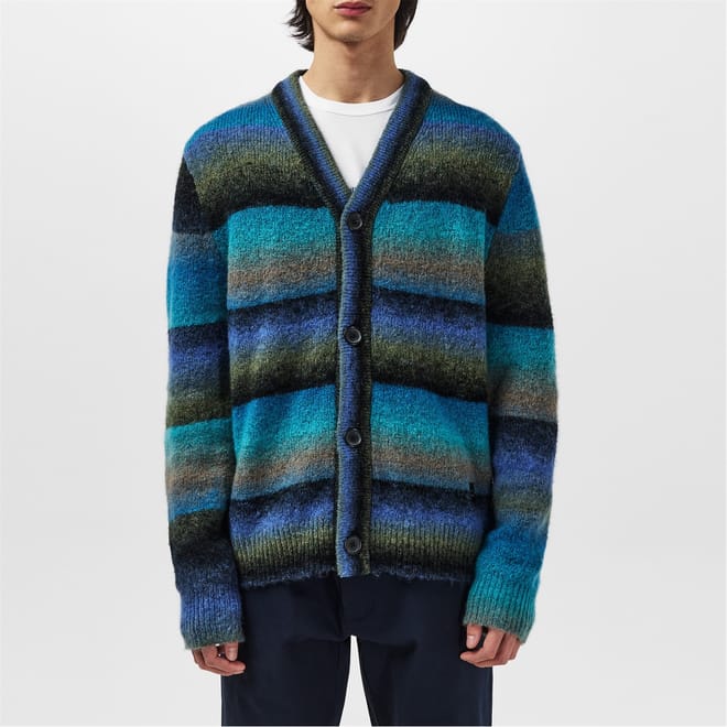 Stripe Merino Wool Blend Cardigan