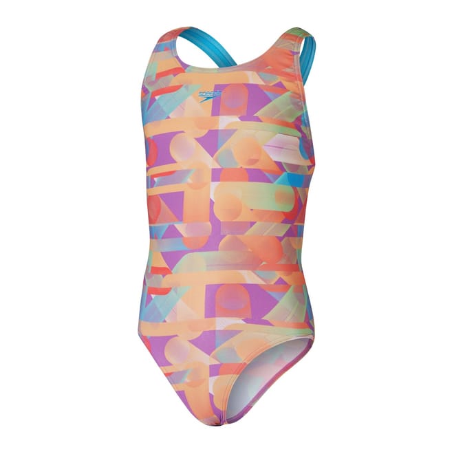 Geometric Patterned Leader Back One Piece Swimsuit
