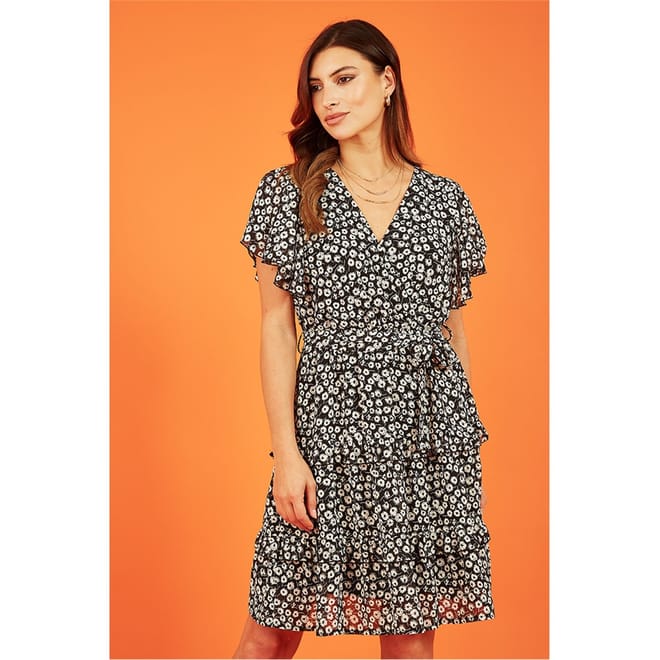Floral Wrap Skater Dress