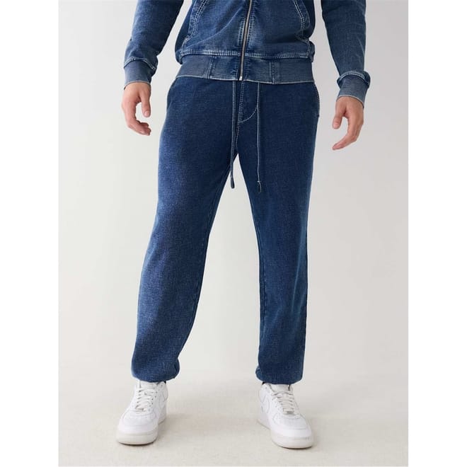Indigo Joggers with Ribbed Cuff